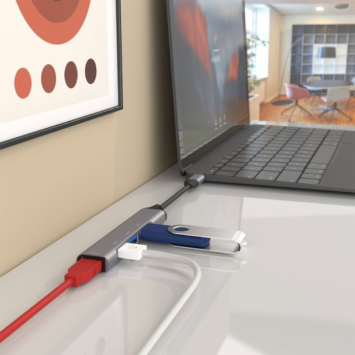 Aisens Hub USB 3.1 USB-C a 4 puertos USB Tipo A, Gris, 10cm Aisens Hub USB 3.1 USB-C a 4 puertos USB Tipo A, Gris, 10cm